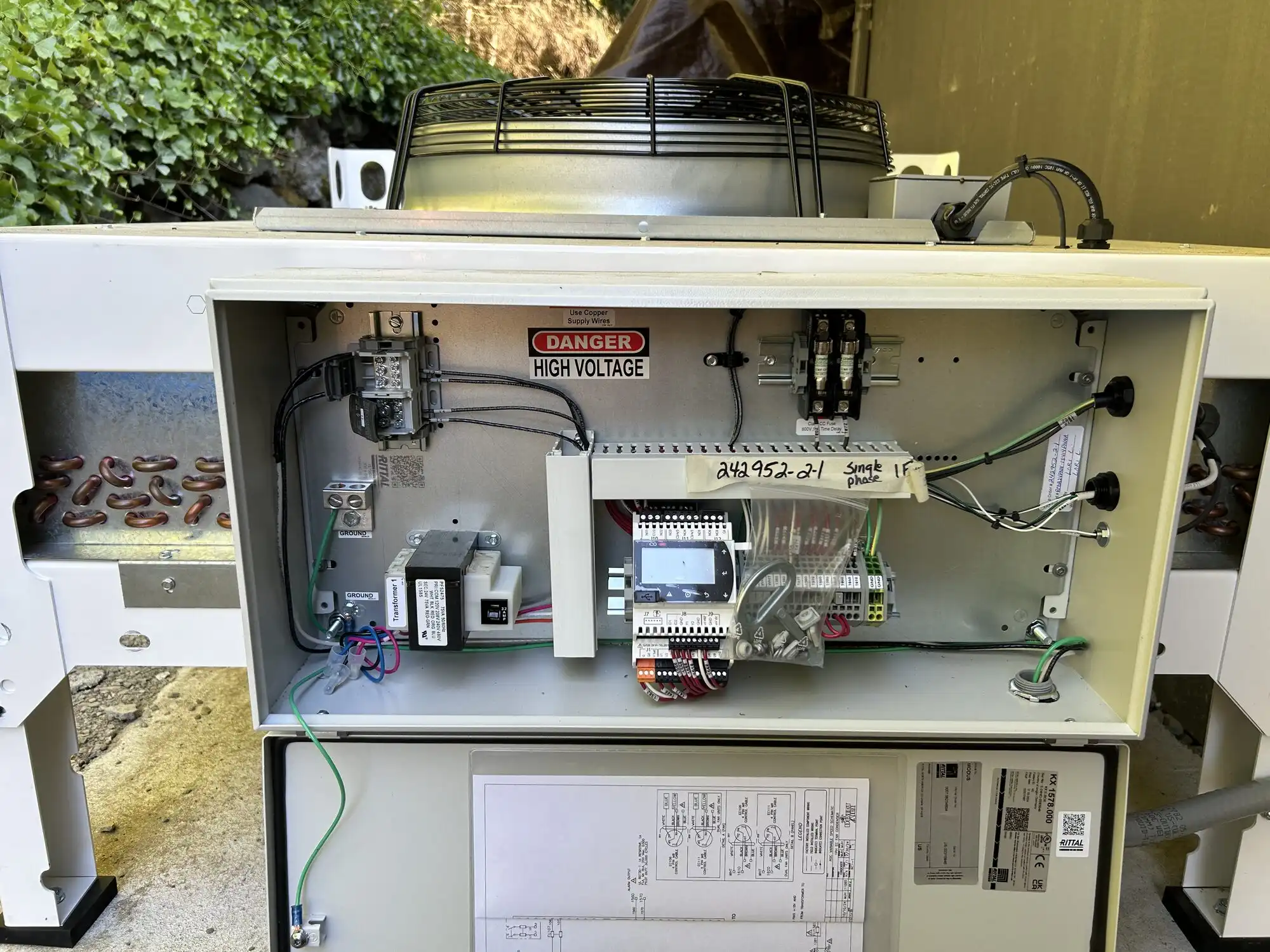 Condensing unit control panel wiring and power hookup, commercial refrigeration electrical in Edmonds WA
